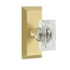 Fifth Avenue Short Plate with Carré Crystal Knob in Satin Brass