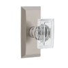 Fifth Avenue Short Plate with Carré Crystal Knob in Satin Nickel