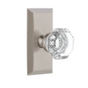 Fifth Avenue Short Plate with Chambord Crystal Knob in Satin Nickel