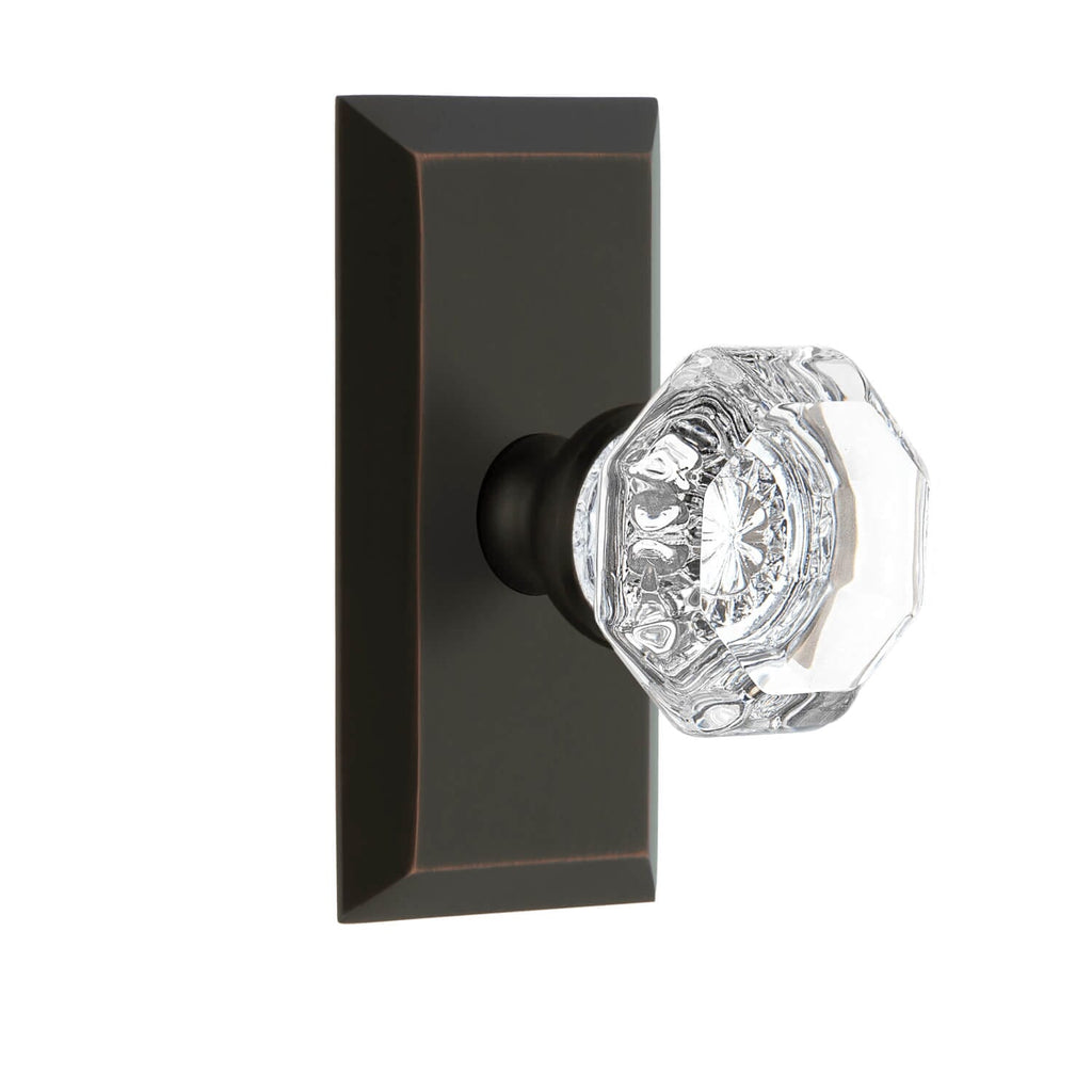 Fifth Avenue Short Plate with Chambord Crystal Knob in Timeless Bronze