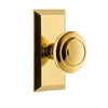 Fifth Avenue Short Plate with Circulaire Knob in Lifetime Brass