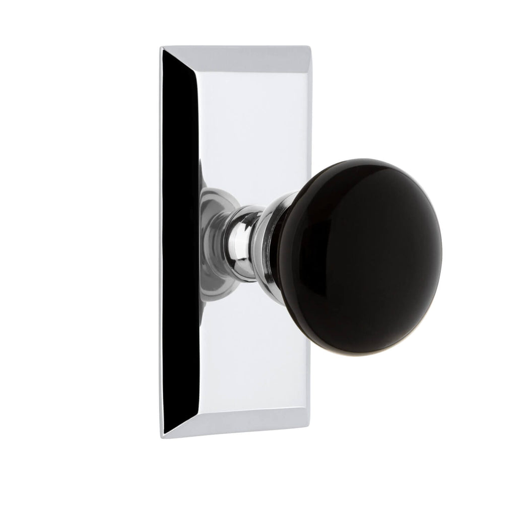 Fifth Avenue Short Plate with Coventry Knob in Bright Chrome