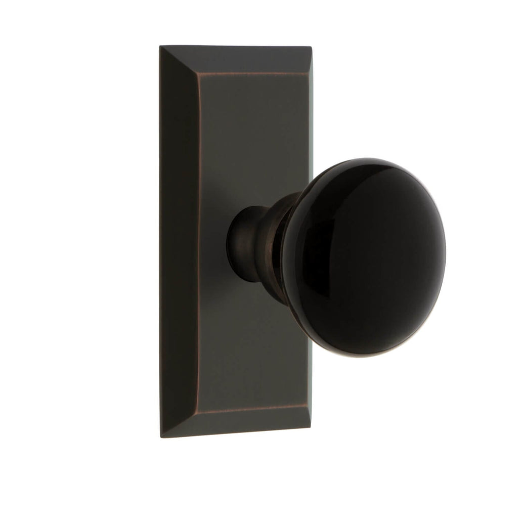 Fifth Avenue Short Plate with Coventry Knob in Timeless Bronze