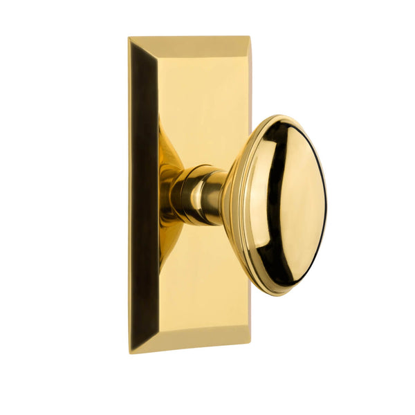 Fifth Avenue Short Plate with Eden Prairie Knob in Lifetime Brass