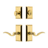 Fifth Avenue Short Plate Entry Set with Bellagio Lever in Lifetime Brass