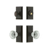Fifth Avenue Short Plate Entry Set with Brilliant Crystal Knob in Timeless Bronze