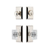 Fifth Avenue Short Plate Entry Set with Carre Crystal Knob in Polished Nickel