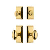 Fifth Avenue Short Plate Entry Set with Eden Prairie Knob in Lifetime Brass