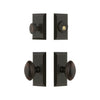 Fifth Avenue Short Plate Entry Set with Eden Prairie Knob in Timeless Bronze