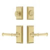 Fifth Avenue Short Plate Entry Set with Georgetown Lever in Satin Brass