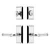 Fifth Avenue Short Plate Entry Set with Soleil Lever in Bright Chrome