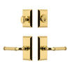 Fifth Avenue Short Plate Entry Set with Soleil Lever in Lifetime Brass