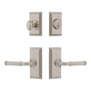 Fifth Avenue Short Plate Entry Set with Soleil Lever in Satin Nickel