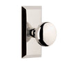 Fifth Avenue Short Plate with Fifth Avenue Knob in Polished Nickel