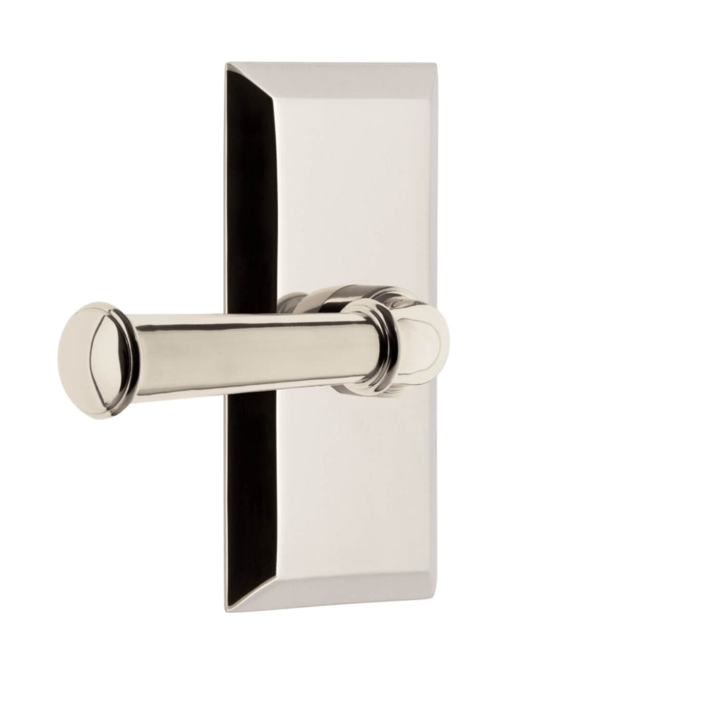 Fifth Avenue Short Plate with Georgetown Lever in Polished Nickel