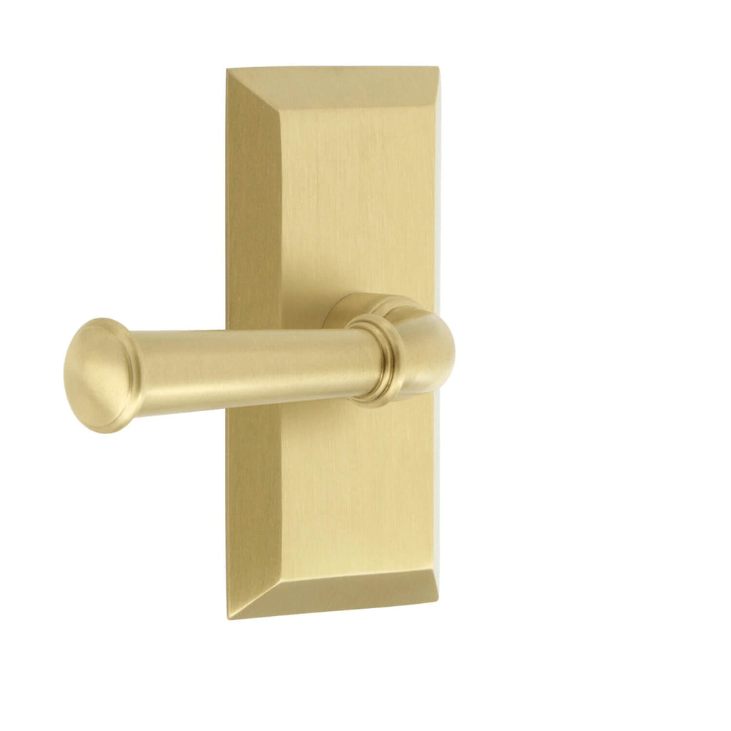 Fifth Avenue Short Plate with Georgetown Lever in Satin Brass