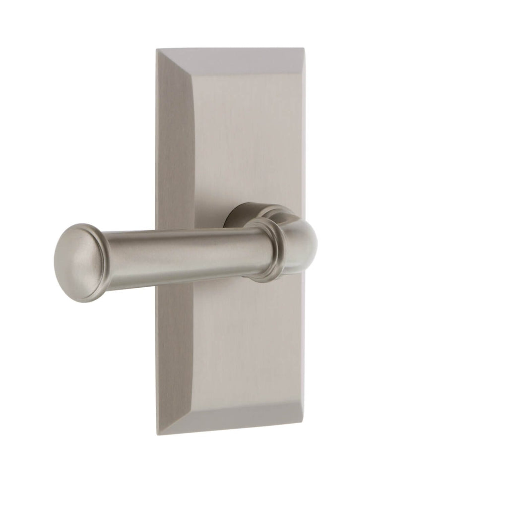 Fifth Avenue Short Plate with Georgetown Lever in Satin Nickel