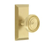 Fifth Avenue Short Plate with Soleil Knob in Satin Brass