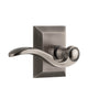Fifth Avenue Square Rosette with Bellagio Lever in Antique Pewter