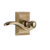Fifth Avenue Square Rosette with Bellagio Lever in Vintage Brass