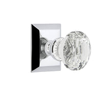 Fifth Avenue Square Rosette with Brilliant Crystal Knob in Bright Chrome