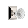 Fifth Avenue Square Rosette with Brilliant Crystal Knob in Polished Nickel