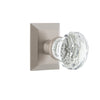 Fifth Avenue Square Rosette with Brilliant Crystal Knob in Satin Nickel