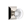 Fifth Avenue Square Rosette with Bordeaux Crystal Knob in Polished Nickel