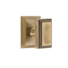 Fifth Avenue Square Rosette with Carré Knob in Vintage Brass