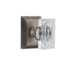 Fifth Avenue Square Rosette with Carré Crystal Knob in Antique Pewter