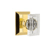 Fifth Avenue Square Rosette with Carré Crystal Knob in Lifetime Brass