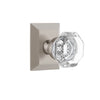 Fifth Avenue Square Rosette with Chambord Crystal Knob in Satin Nickel