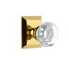 Fifth Avenue Square Rosette with Chambord Crystal Knob in Lifetime Brass