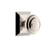 Fifth Avenue Square Rosette with Circulaire Knob in Polished Nickel