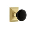 Fifth Avenue Square Rosette with Coventry Knob in Satin Brass