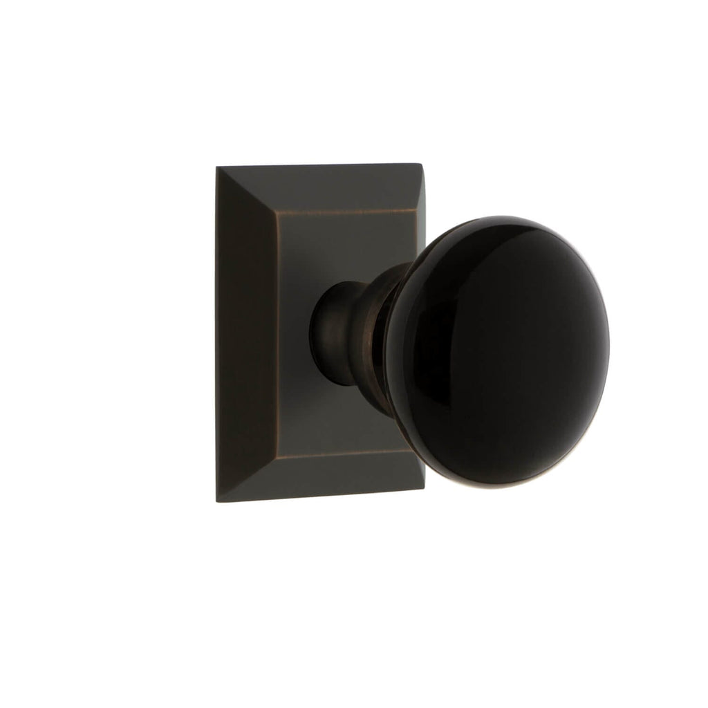 Fifth Avenue Square Rosette with Coventry Knob in Timeless Bronze