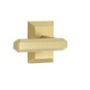 Fifth Avenue Square Rosette with Carré Lever in Satin Brass