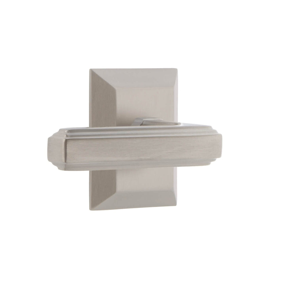 Fifth Avenue Square Rosette with Carré Lever in Satin Nickel