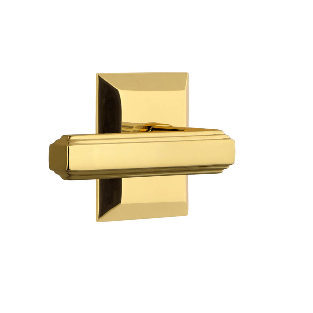 Fifth Avenue Square Rosette with Carré Lever in Lifetime Brass