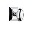 Fifth Avenue Square Rosette with Eden Prairie Knob in Bright Chrome