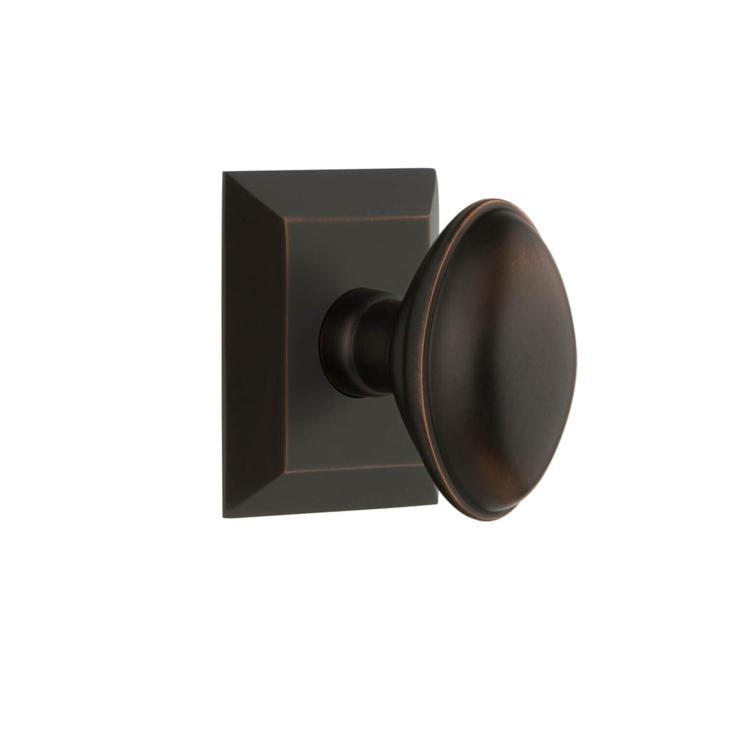 Fifth Avenue Square Rosette with Eden Prairie Knob in Timeless Bronze