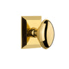 Fifth Avenue Square Rosette with Eden Prairie Knob in Lifetime Brass