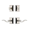 Fifth Avenue Square Rosette Entry Set with Bellagio Lever in Polished Nickel