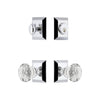 Fifth Avenue Square Rosette Entry Set with Brilliant Crystal Knob in Bright Chrome