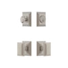 Fifth Avenue Square Rosette Entry Set with Carre Knob in Satin Nickel