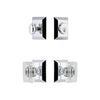 Fifth Avenue Square Rosette Entry Set with Carre Crystal Knob in Bright Chrome