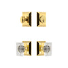 Fifth Avenue Square Rosette Entry Set with Carre Crystal Knob in Lifetime Brass