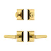 Fifth Avenue Square Rosette Entry Set with Carre Lever in Lifetime Brass