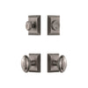 Fifth Avenue Square Rosette Entry Set with Eden Prairie Knob in Antique Pewter