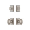 Fifth Avenue Square Rosette Entry Set with Eden Prairie Knob in Satin Nickel